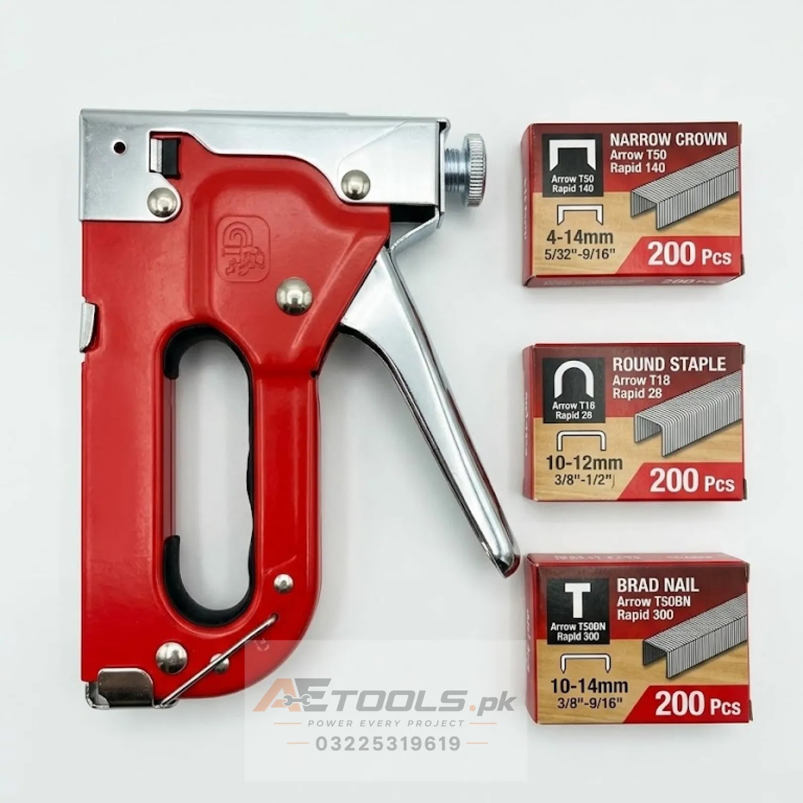 Heavy Duty 3-Way Staple Gun with 600 Pins