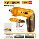 CSDLI0442 Cordless Screwdriver 4V with Adjustable Handle and LED Work Light