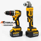 SELEX Combo Set Impact Drill and 100mm Angle Grinder 20V with Double Battery & Charger
