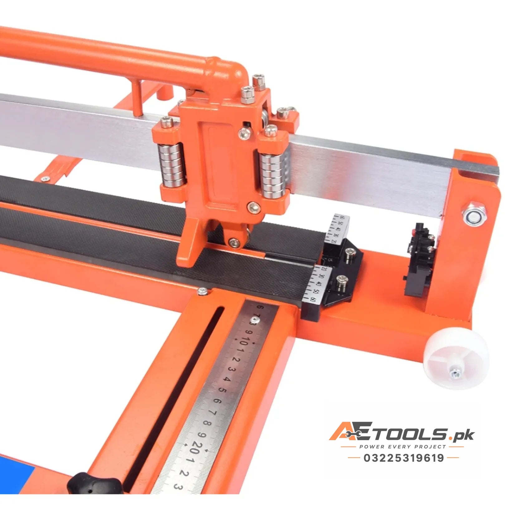 Orange Color 4 Ft Heavy Duty Tile Cutter with Solid Patti Rod, Laser Line, wheels & Ball Bearing