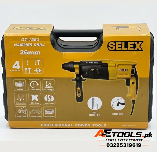 Selex GT-1363 Hammer Drill 26mm 800W with 1100rpm Speed and 4890bpm Impact