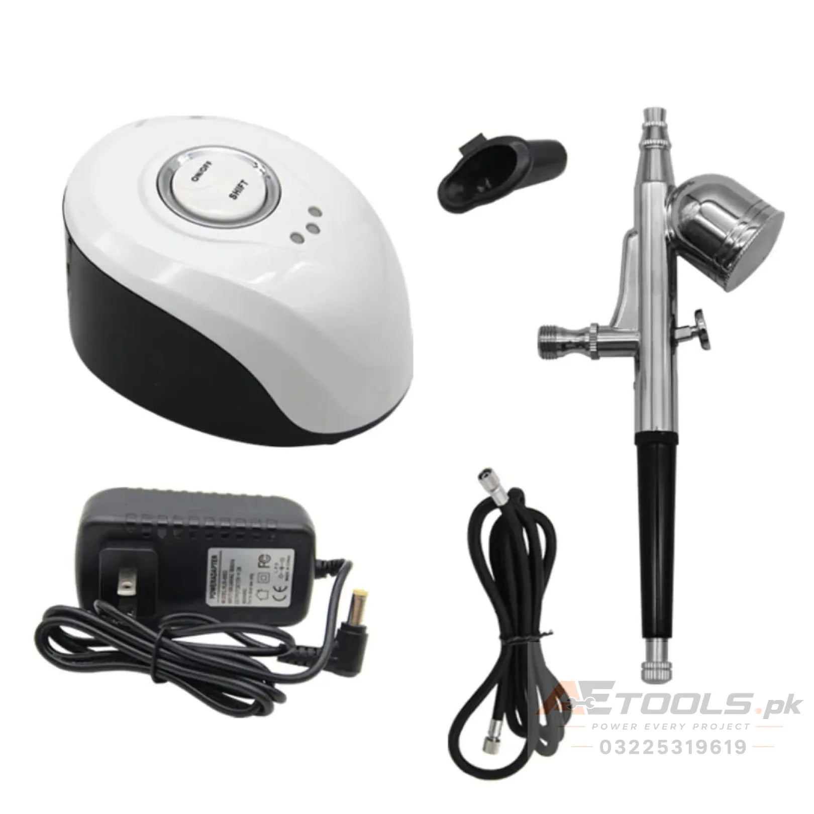Airbrush kit with 220V compressor, spray gun and power adapter - AE Tools