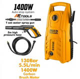 Ingco High Pressure Washer HPWR14008 1400W 130 Bar Electric Pressure Washer
