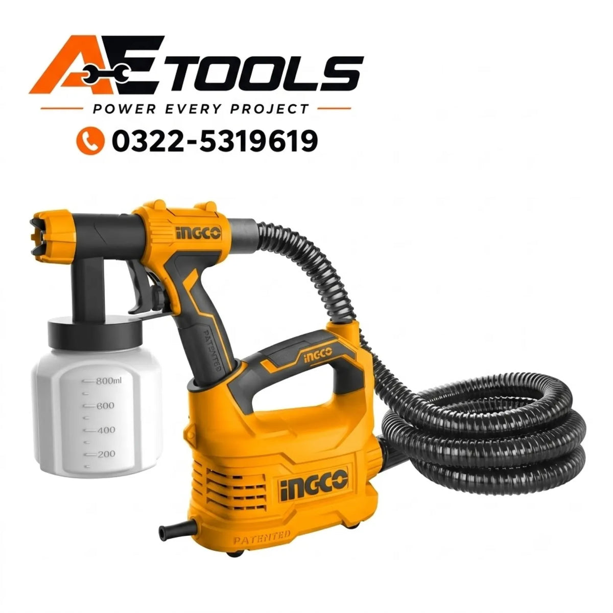 INGCO Paint Spray Gun 550W SPG5008 – 800ml Electric Paint Sprayer