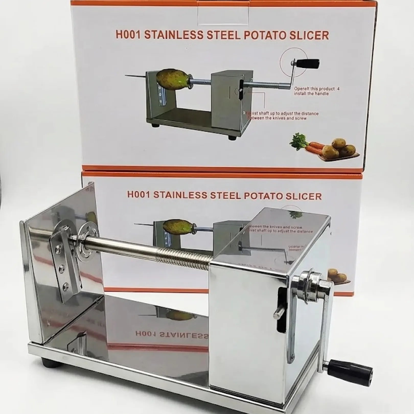 Stainless steel potato spiral cutter machine