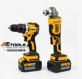 SELEX Combo Set Impact Drill and 100mm Angle Grinder 20V with Double Battery and Charger