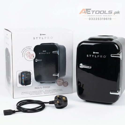 StylPro black mini beauty fridge 4 liter thermoelectric cooler for skincare and cosmetics - AE Tools