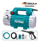 TOTAL TGT11236 High Pressure Washer 1500W 100 Bar Induction Motor with Spray Gun & 8m Hose