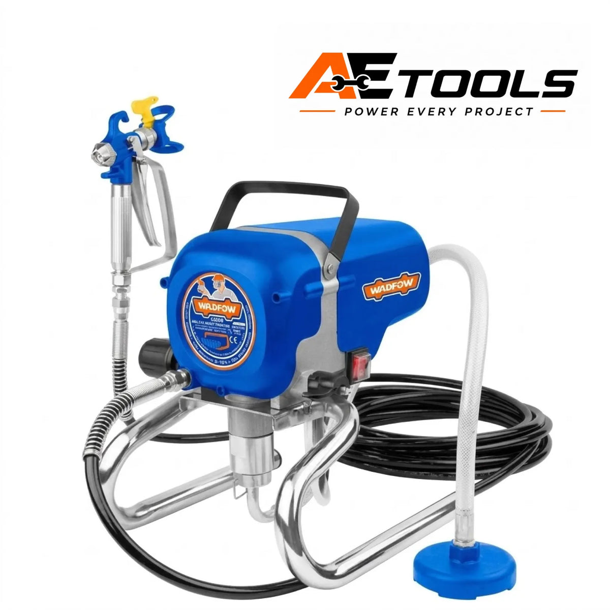 WADFOW Airless Paint Sprayer 1200W – 20.7MPa, 1600ml/min with 7.5m Hose