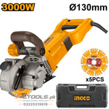 WLC3000 Wall Chaser 3000W 130mm with Cutting Discs and Accessories